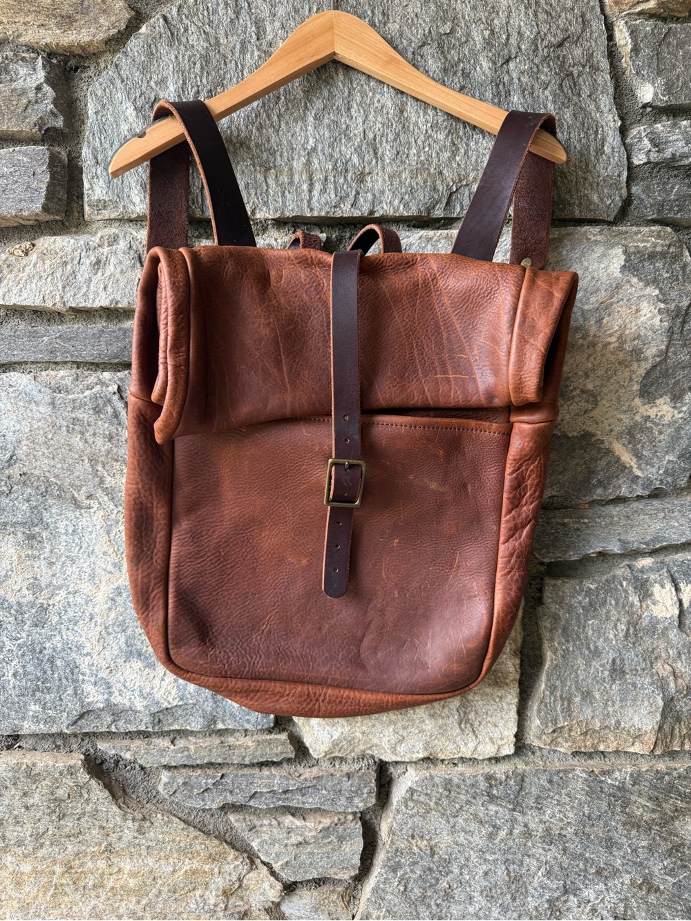 Go forth goods GRANT LEATHER ROLL TOP RUCKSACK BACKPACK